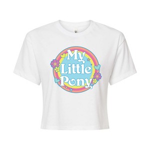 Women's - My Little Pony - Retro Rainbow Badge Cropped Graphic T-Shirt - 1 of 4