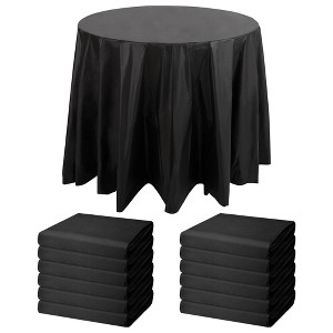 Juvale 12 Pack Round Disposable Plastic Tablecloth Table Cover, Class of 2024 Graduation Party Supplies Decorations, 84 in - 1 of 4