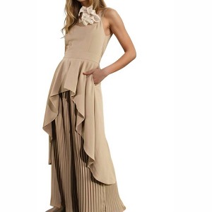 Women's Michelle Hi-low Hem High-neck Top & Pleated Pant Set - Mulla - 1 of 3