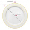Smarty Had A Party 7.5" White w/ Gold Plastic Appetizer/Salad Plates - 120 pcs - 3 of 4