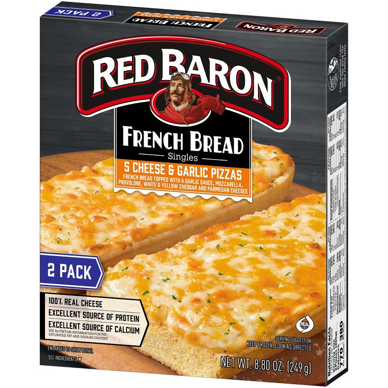 Red Baron Frozen Pizza French Bread 5 Cheese &#38; Garlic - 8.8oz/2pk, 3 of 16