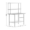 Flash Furniture Rawcliffe Portable Prep and Work Table with 18 Gauge Stainless Steel Top Shelf and Double Overshelves and Galvanized Steel Undershelf - 4 of 4