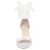 BLISSFUL STEP Women's Satin Chunky Heel Floral Print Heeled Sandals - 2 of 4