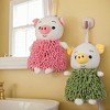 REGALWOVEN Bathroom Kitchen Cute Cartoon Piggy Chenille Soft Absorbent Hand Towel 7" x 11" 1 Pc - 3 of 4