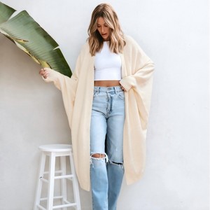 Women's Cozy Longline Open Front Cardigan with Dolman Sleeves -Cupshe - 1 of 4