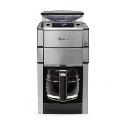 Stainless Steel 12-Cup Programmable Coffee Maker with Grinder & Water Filter