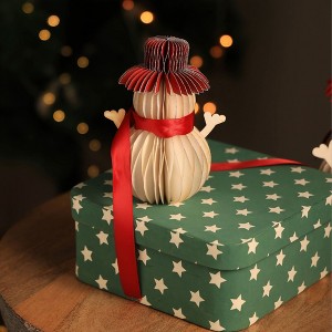 SEVOBAL Tree Ornaments Handmade Vividly Paper Snowman, Sustainable Festive Decor for Christmas and Holiday Displays, White, 4.5"*4.5"*7.25" - 1 of 4