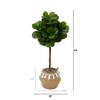 Nearly Natural 4-ft Artificial Fiddle Leaf Fig Tree with Handmade Jute & Cotton Basket with Tassels DIY KIT - 4 of 4