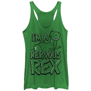 Women's Toy Story Nervous Rex Racerback Tank Top - 1 of 3