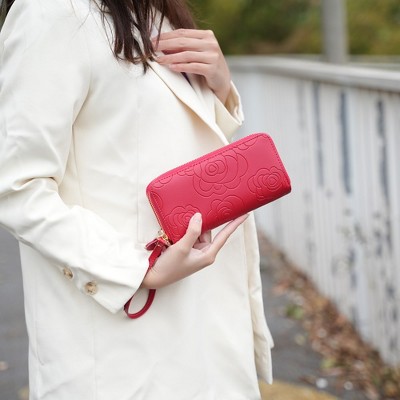 MKF Collection Ellie Genuine Leather Flower-Embossed Women’s Wristlet Wallet by Mia K - Lavender — фото 3