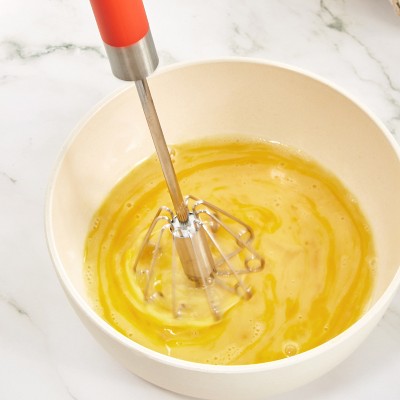 Red Stainless Steel 12-Inch Balloon Whisk with Ergonomic Handle