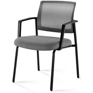 Lyngins Ergonomic Stackable Office Chair, Mesh Back Desk Chair, Space-Saving Upholstered Arm Chair Stacking Chair for Events & Reception - 1 of 4