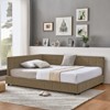 RISOKEYS Full Size L-Shaped Daybed - Velvet Upholstered Sofa Bed Frame with Wood Slats for Living Room,Bedroom - No Box Spring Needed - 2 of 4