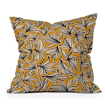 Alisa Galitsyna Lily Flower Outdoor Throw Pillow Yellow - Deny Designs