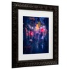 Trademark Fine Art - Javier De La Tokyo Blue Rain Matted Framed Art - 3 of 4