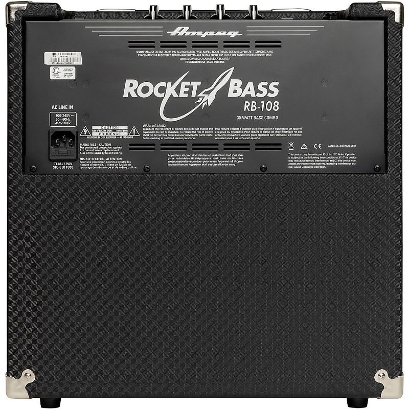 Ampeg Rocket Bass RB-108 1x8 30W Bass Combo Amp Black and Silver, 3 of 6