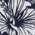 navy hibiscus linen