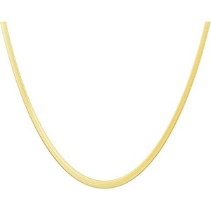 Gold Herringbone Choker Necklace for Women, 14K Gold Plated Layered Snake Chain 3MM 18"-GD Herringbone Necklace - 1 of 4