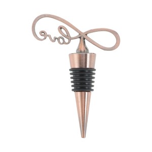 Unique Bargains Love Letter Wine Stopper Aluminum Alloy TPR Bronze Black 3.66"x2.56"x0.83" 1 Pc - 1 of 3