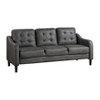 Grungis Modern Faux Leather Button-Tufted Loveseat Sofa with Contoured Arms, 2-Seater Couch with Solid Wood Frame for Living Room & Bedroom - 3 of 4
