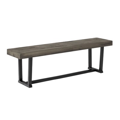 Modern Farmhouse 60" Solid Wood Distressed Plank Top Dining Bench - Saracina Home