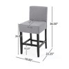 Gulches Counter Stool Set of 2 Light Gray Fabric Upholstered Rubberwood Frame 26 Inch Height - 4 of 4