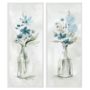 Stupell Industries Elegant Indigo Lilac Flower Jars, 10" x 24" - 1 of 4