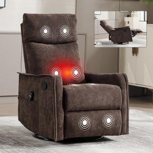 CAVINAS Swivel Accent Chair, Heat Massage Recliner Chair with Side Pocket for Bedroom, Living Room, Office - 1 of 4