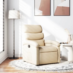 VidaXL Recliner Chair Cream Fabric - 1 of 4