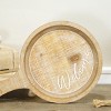 VIP Wood 15 in. Brown Welcome Script Round with Handle - 4 of 4