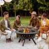 KTMBDW Round Metal Fire Pit with Grills, Outdoor Firepits for Outside, Wood Burning Fireplace for Camping, Picnic, Bonfirefor Backyard, Patio, Black - 3 of 4