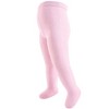 Touched by Nature Toddler and Kids Girl Organic Cotton Tights, Cream Pink - image 4 of 4