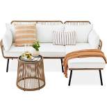 Best Choice Products Outdoor Woven Rope Sectional Patio Furniture, L-Shaped Conversation Set w/ Table