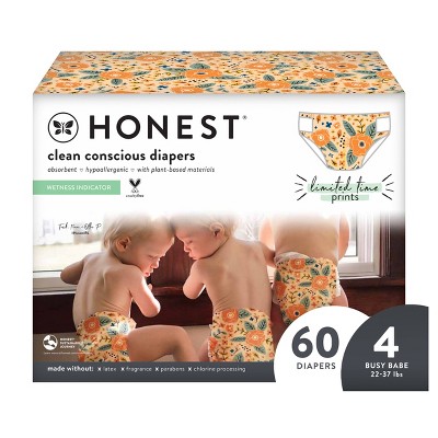The Honest Company Disposable Diapers - Prairie Petals - Size 4 - 60ct