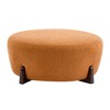 ACEPANO 31.5 in. W Stylish Round Ottoman with Figure-8 Rubberwood Legs-Orange - 2 of 4