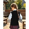 Acrylic Girls Chunky Knit Vest, Braided Pattern Sweater Vest, Warm Sleeveless Cozy Vest for Kids, Soft Fall and Winter Knitwear - 3 of 4