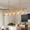 LLHZSY Glam Clear Ice Glass Chandelier, 39 2/5" Wide 5-Light Fixture for Dining Room Kitchen Island-Gold - 3 of 4