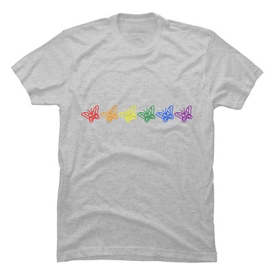 Adult Design By Humans Butterflies Rainbow Pride By ChariArtist T-Shirt