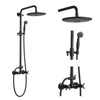 SEVOBAL Shower Faucets, Complete Dual Shower System with Rainfall Shower Head and Adjustable Handheld Unit for Bathroom, Black, 11"*28.7"*14.5" - 4 of 4