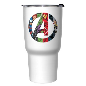 Marvel Avengers Superhero Fill Logo Stainless Steel Tumbler w/Lid - 1 of 3