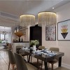 Ludomide Round Aluminum Tassel Linear Chandelier, Modern Pendant Ceiling Light for Dining Room, Kitchen Island, Bedroom, W 24" x H 14" - 2 of 4