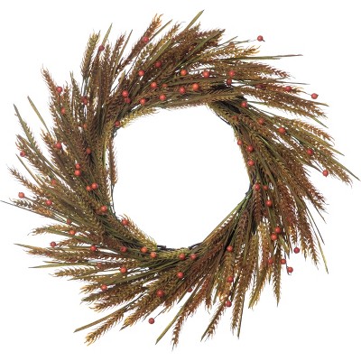 Transpac Artificial 22 in. Multicolor Harvest Wheat Wreath