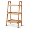 Wood Solid Oak 3-Tier Ladder Bookshelf with Enclosed Sides,Freestanding Scandinavian Storage Rack for Entryway or Bedroom-3irtyhousy - 3 of 4