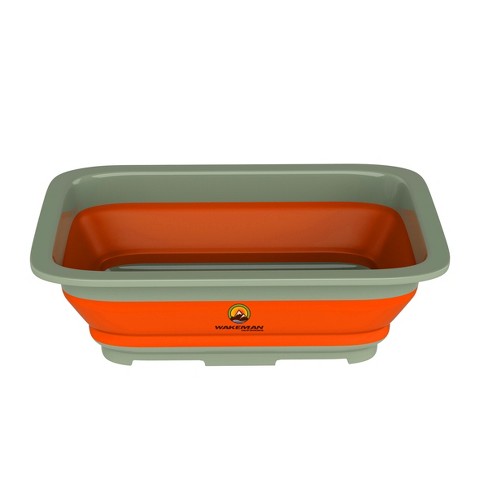 Collapsible Multiuse Wash Bin- Portable Wash Basin/dish Tub/ice Bucket With  10 L Capacity For Camping Tailgating More By Wakeman Outdoors (orange) :  Target