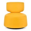 TOAOTBNBO Strong Load-bearing 360 Swivel Round Armless Chair, PU Leather Accent Rotating Chair for Adults Swivel Accent Chair for Apartment, Yellow - 2 of 4