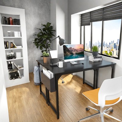 Sevobal Desks Game Computer Desk, Home Office Modern Simple Style Writing Desk Work Desk, Black, 55.1"*19.7"*29.8"