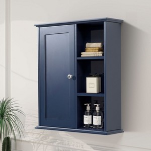 23 in. W x 7 in. D x 27 in. H Bathroom Storage Wall Cabinet in Blue - 1 of 4