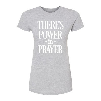 Women's - Instant Message - There's Power In Prayer Fitted Graphic T-Shirt