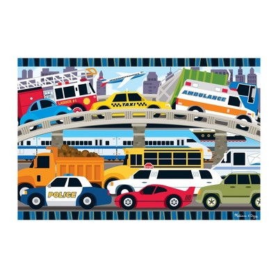 Melissa And Doug Traffic Jam Jumbo Floor Puzzle 24pc : Target