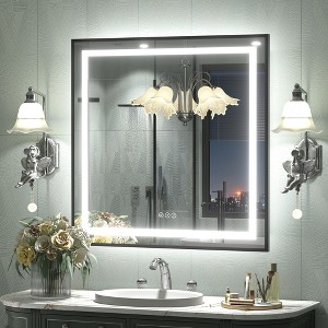 Apmir Super Bright Front & Back LED Lighted Anti-Fog Aluminum Alloy Framed Tempered Glass Bathroom/Vanity Mirror with ETL & 3-Year Warranty - 1 of 4